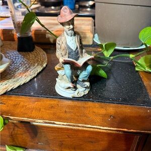 Vintage Figurine of Man Reading a Book